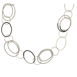 14Kt White Gold Alternating Single & Double Flat Open Oval Link (15.80gr)